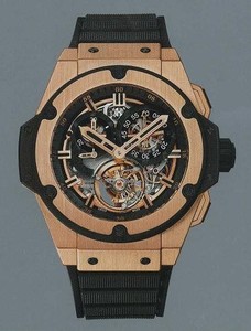 Hublot King Power Gold Tourbillion (RG / Black / Rubber strap) 708.PX.0180.RX