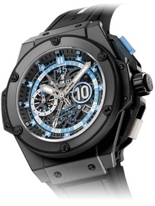 Hublot King Power Maradona 48mm (Ceramic-Rubber /Skeleton-Blue-White / Rubber Strap) 716.CI.1129.RX.DMA11