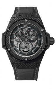 Hublot King Power Minute Repeater Chrono Tourbillon (Carbon Fiber / Black / Alligator Gummy Rubber Strap) 704.QX.1137.GR
