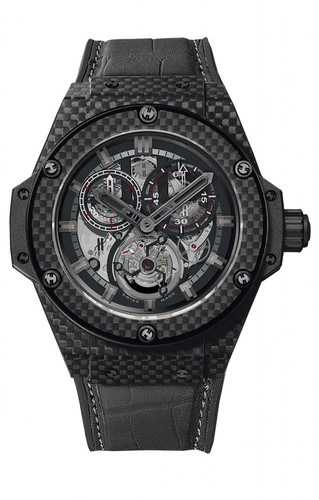 Hublot King Power Minute Repeater Chrono Tourbillon (Carbon Fiber / Black / Alligator Gummy Rubber Strap) 704.QX.1137.GR