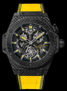 Hublot King Power Tourbillon Ayrton Senna (Black Ceramic / Black / Yellow Alligator-Rubber Strap) 708.QM.1129.NR.AES10