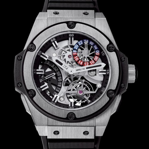 Hublot King Power Tourbillon GMT Zirconium (Zirconium / Black / Black Rubber Strap) 706.ZX.1170.RX