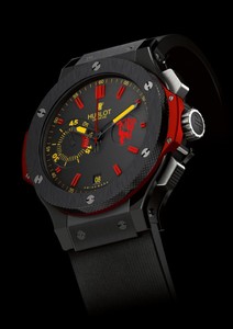 Hublot Red Devil Bang II ( RG / Black / Black Alligator Skin and Black Rubber Inner Strap) 318.PM.1190.RX.MUN09