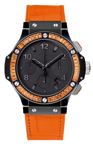 Hublot Tutti Frutti Black Orange (Ceramic / Black / Orange Rubber Alligator Strap) 341.CO.1110.LR.1906