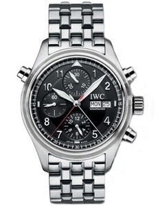 IWC Pilot's Watch Spitfire Double Chronograph (Black / SS) IW371338