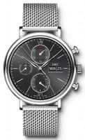 IWC Portofino Chronograph (SS / Black / Milanese Mesh Bracelet) IW391010