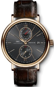 IWC Portofino Dual Time (RG / Black / Leather Strap) IW361004