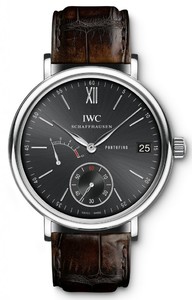 IWC Portofino Hand-Wound Eight Days (SS / Black / Leather Strap) IW510102