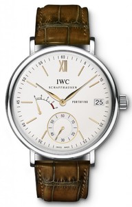 IWC Portofino Hand-Wound Eight Days (SS / Silver / Leather Strap) IW510103