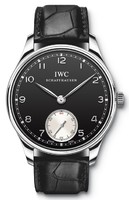 IWC Portuguese Hand-Wound (SS / Black / Leather) IW545404