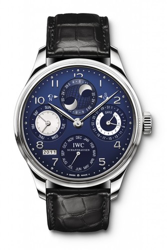 IWC Portuguese Perpetual Calendar (WG / Blue / Leather Strap) IW502121