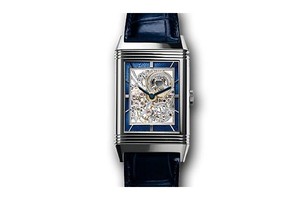 Jaeger LeCoultre Grande Reverso Ultra Thin SQ (WG / Blue-Openwork / Leather Strap) Q2783540