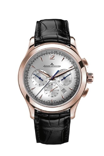 Jaeger LeCoultre Master Chronograph (RG / Silver / Leather Strap) Q1532420