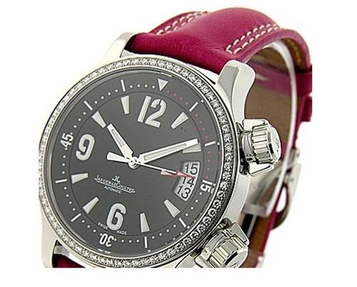 Jaeger LeCoultre Master Compressor Automatic (SS / Black / Diamonds / Leather) Q1728401