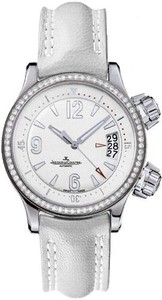 Jaeger LeCoultre Master Compressor Automatic (SS / White / Diamonds / Leather) Q1728421