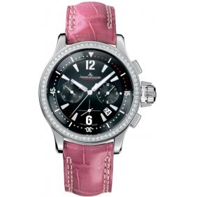 Jaeger LeCoultre Master Compressor Chronograph Ladies (SS-Diamonds / Black / Leather) Q1748401