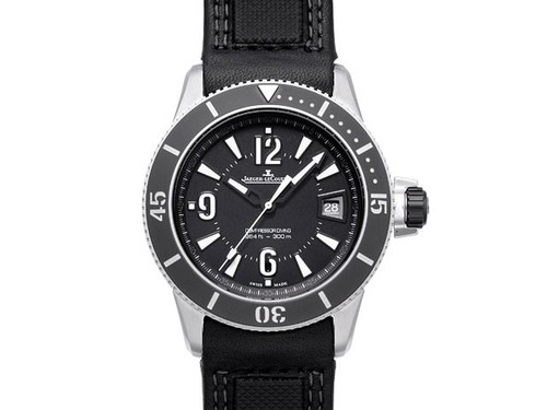 Jaeger LeCoultre Master Compressor Diving Automatic Navy SEALs ( SS / Black Galvanic / Leather Strap) Q2018470