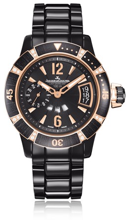 Jaeger LeCoultre Master Compressor Diving GMT Lady Ceramic (PG-Ceramic-Diamonds / Black / PG-Ceramic Bracelet) Q189LC70