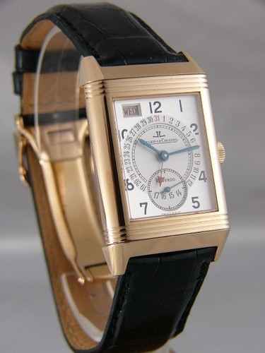 Jaeger LeCoultre Reverso Date (RG / Silver / Leather) Q273242A