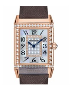 Jaeger LeCoultre Reverso Duetto Duo (PG-Diamonds / Black-White / Leather Strap) Q2692402
