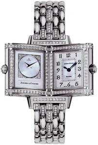 Jaeger LeCoultre Reverso Duetto (WG / Silver - MOP / Diamond Bezel / WG) Q2663101