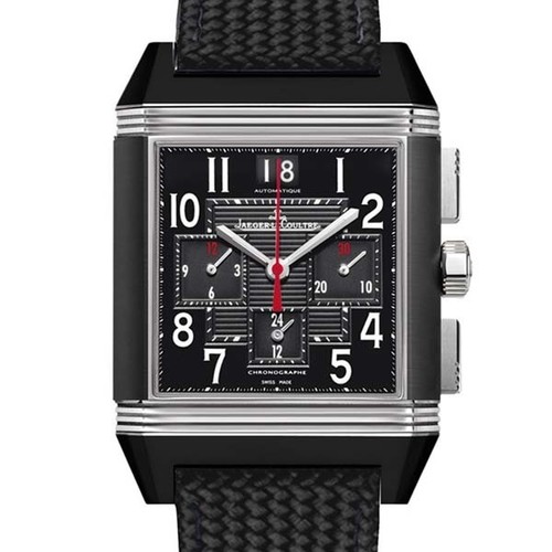Jaeger LeCoultre Reverso Squadra Chronograph GMT Palermo Open (SS-Rubber / Black / Fiber Strap) Q701847C