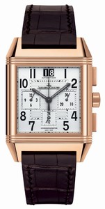 Jaeger LeCoultre Reverso Squadra Chronograph GMT (PG / Silver / Leather) Q7012420