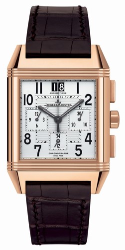 Jaeger LeCoultre Reverso Squadra Chronograph GMT (PG / Silver / Leather) Q7012420