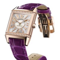 Jaeger LeCoultre Reverso Squadra Lady Automatic (PG-Diamonds / MOP / Leather Strap) Q7042493