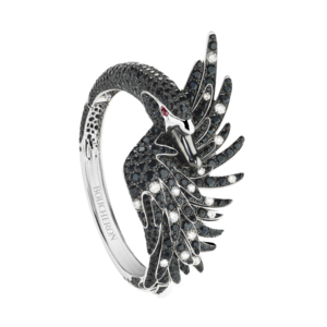 Boucheron Cypris, the swan bracelet Black sapphires