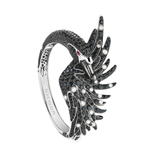 Boucheron Cypris, the swan bracelet Black sapphires