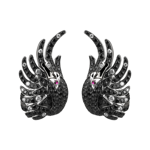 Boucheron Cypris, the Black swan stud Earrings