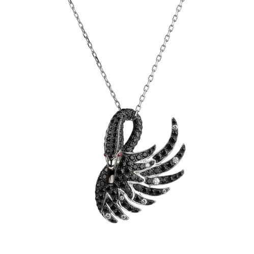 Boucheron Cypris, the black swan pendant