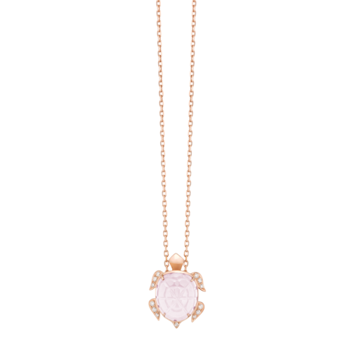 Boucheron Honu, the turtle pendant, pink quartz