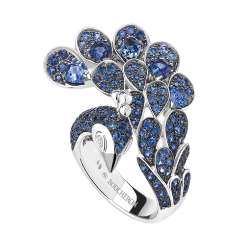 Boucheron Héra, the peacock ring Sapphires