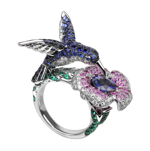 Boucheron Hopi, the Hummingbird Ring Blue Sapphire