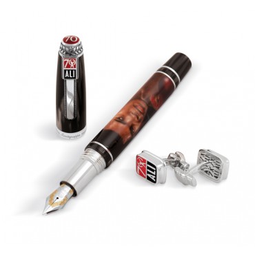 MONTEGRAPPA ALI 70TH BIRTHDAY SILVER LIMITED EDITION FOUNTAIN PEN SET (M)