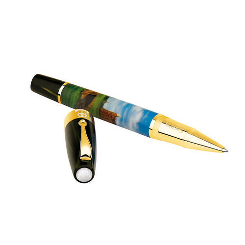 Montegrappa St Andrews Links Roller Ball, Hand-Painted, Solid 18K Gold
