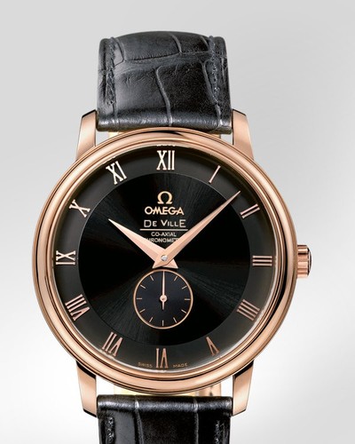 Omega Co-Axial Small Seconds (RG / Black / Croc Leather) 4614.50.01