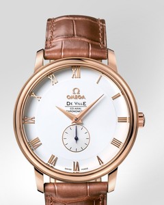 Omega Co-Axial Small Seconds (RG / White / Croc Leather) 4614.20.02