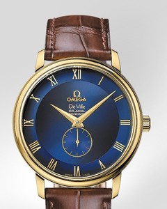 Omega Co-Axial Small Seconds (YG / Blue / Croc Leather) 4613.80.02