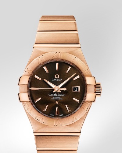 Omega Constellation Brushed Chronometer (RG / Brown / Bracelet) 123.50.31.20.13.001