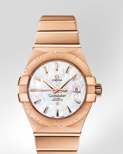Omega Constellation Brushed Chronometer (RG / White-Mother-of-Pearl / Bracelet) 123.50.31.20.05.001