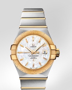 Omega Constellation Brushed Chronometer (SS- YG / White-Mother-of-Pearl / Bracelet) 123.20.31.20.05.002