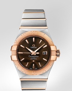 Omega Constellation Brushed Chronometer (SS -RG / Brown / Bracelet) 123.20.31.20.13.001