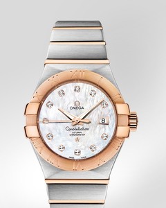 Omega Constellation Brushed Chronometer with Diamonds (SS- RG / White-Mother-of-Pearl / Bracelet) 123.20.31.20.55.001