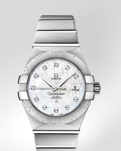 Omega Constellation Brushed Chronometer with Diamonds (SS / White-Mother-of-Pearl / Bracelet) 123.10.31.20.55.001