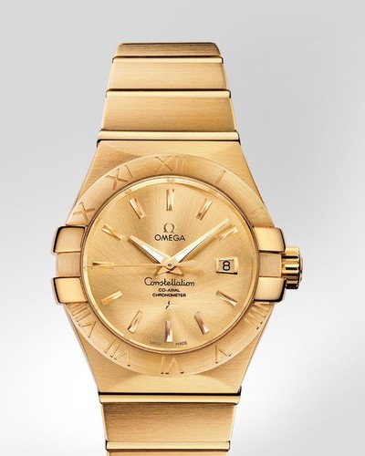 Omega Constellation Brushed Chronometer (YG / Champagne / Bracelet) 123.50.31.20.08.001