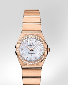 Omega Constellation Brushed Quartz with Diamonds (RG / White-Mother-of-Pearl / Bracelet) 123.55.24.60.55.001