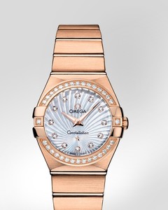 Omega Constellation Brushed Quartz with Diamonds (RG / White-Mother-of-Pearl / Bracelet) 123.55.27.60.55.001